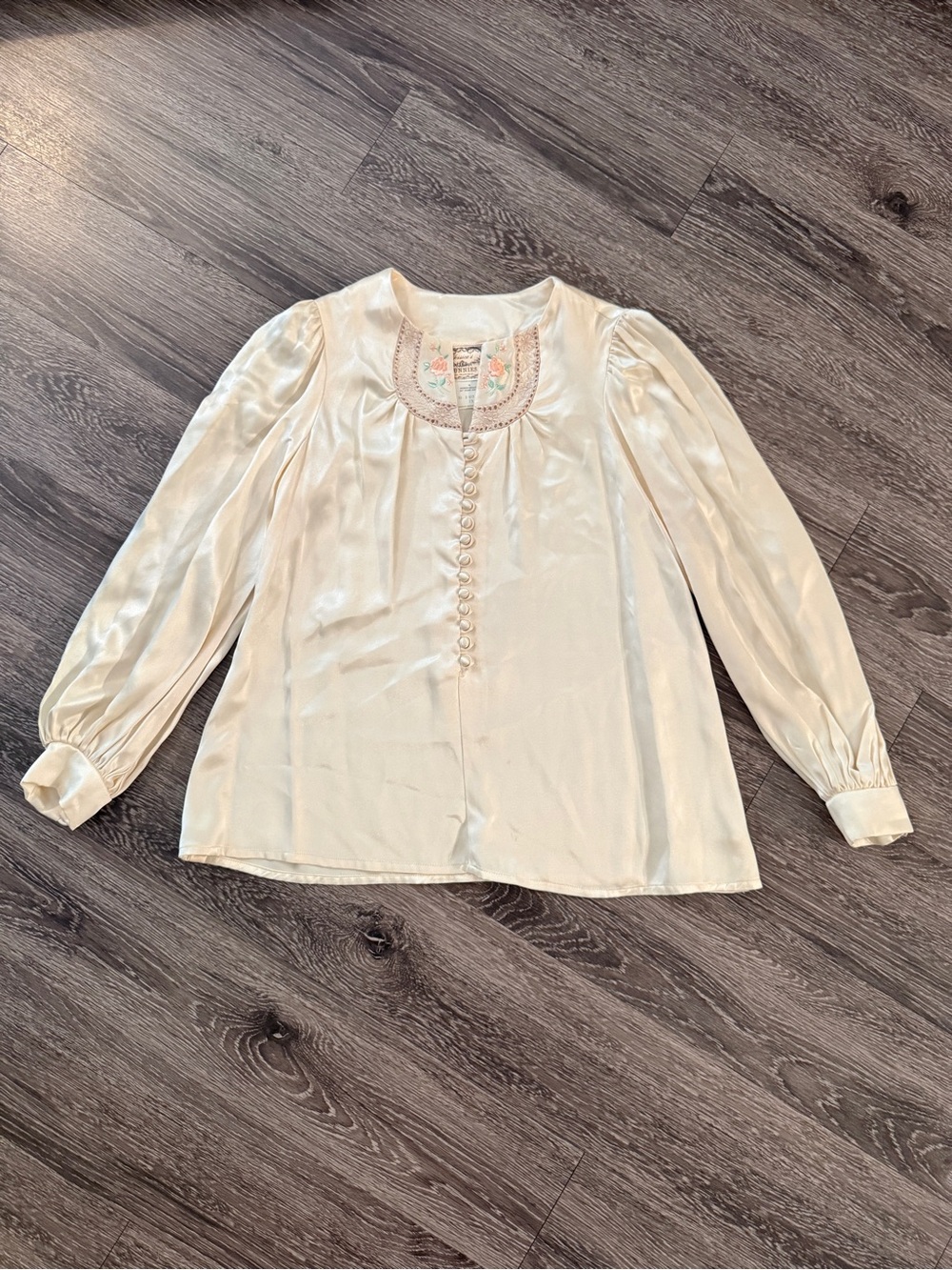 Jessica's Gunnies Gunne Sax Satin Vintage 1970s Blouse